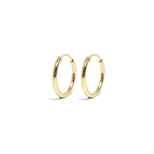 Gold Modern Hoop Earrings in 16mm.