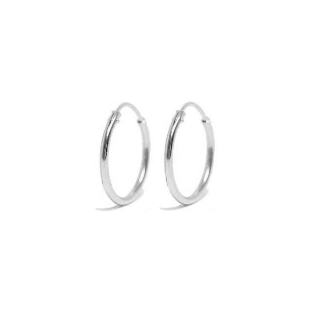 Silver Modern Hoop Earrings in 18mm.