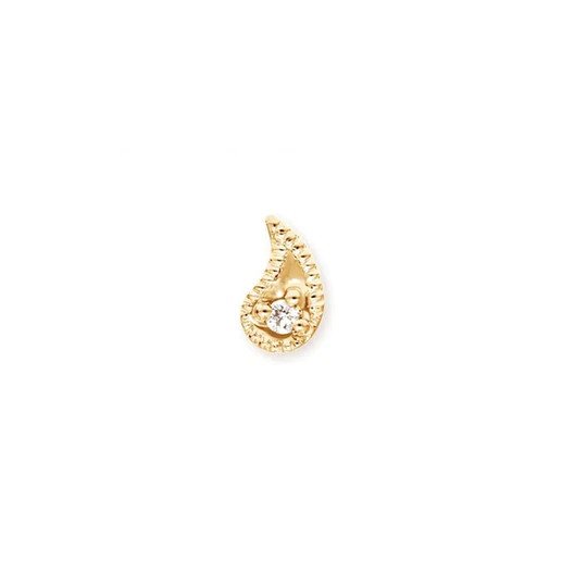 Gold Paisley Cartilage Stud Earring.