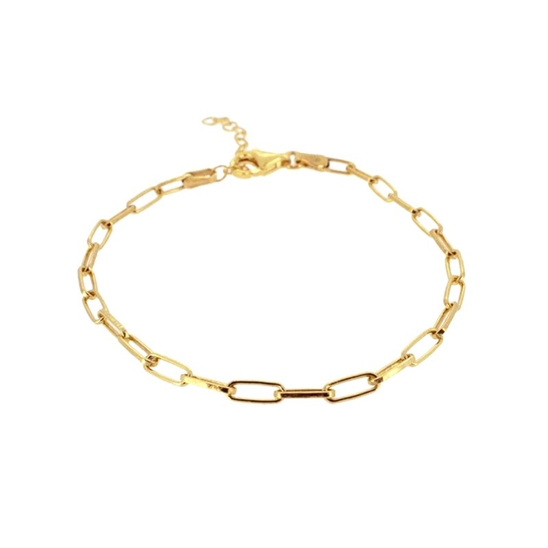Gold Paperclip Chain Bracelet.