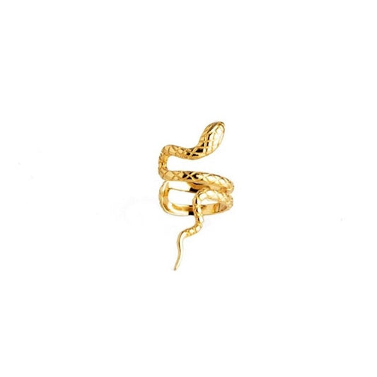 Right Serpent Ear Cuff in gold.