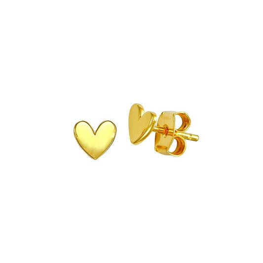 Gold Simple Heart Studs.