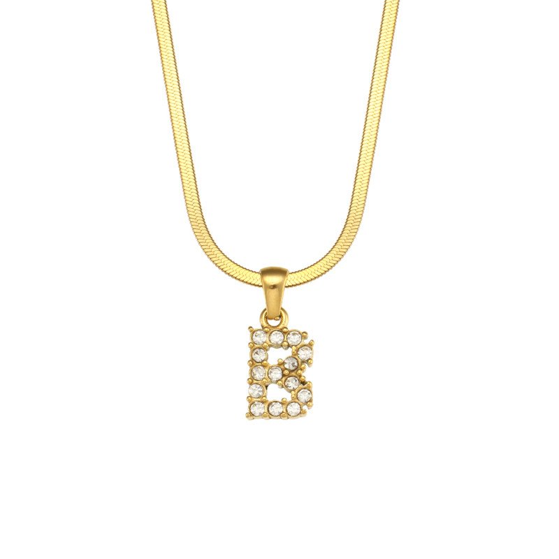 Letter B Initial Gold Necklace.