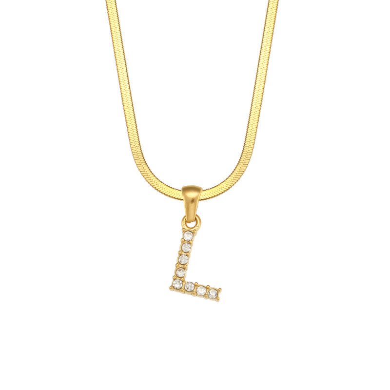 Letter L Initial Gold Necklace.