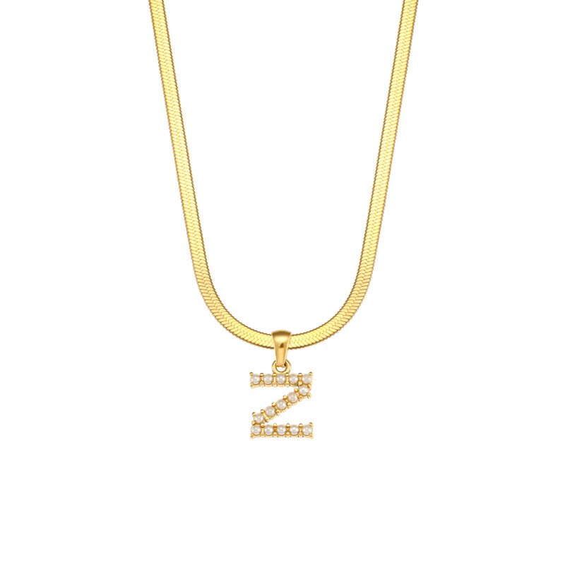Letter Z Pearl Initial Necklace