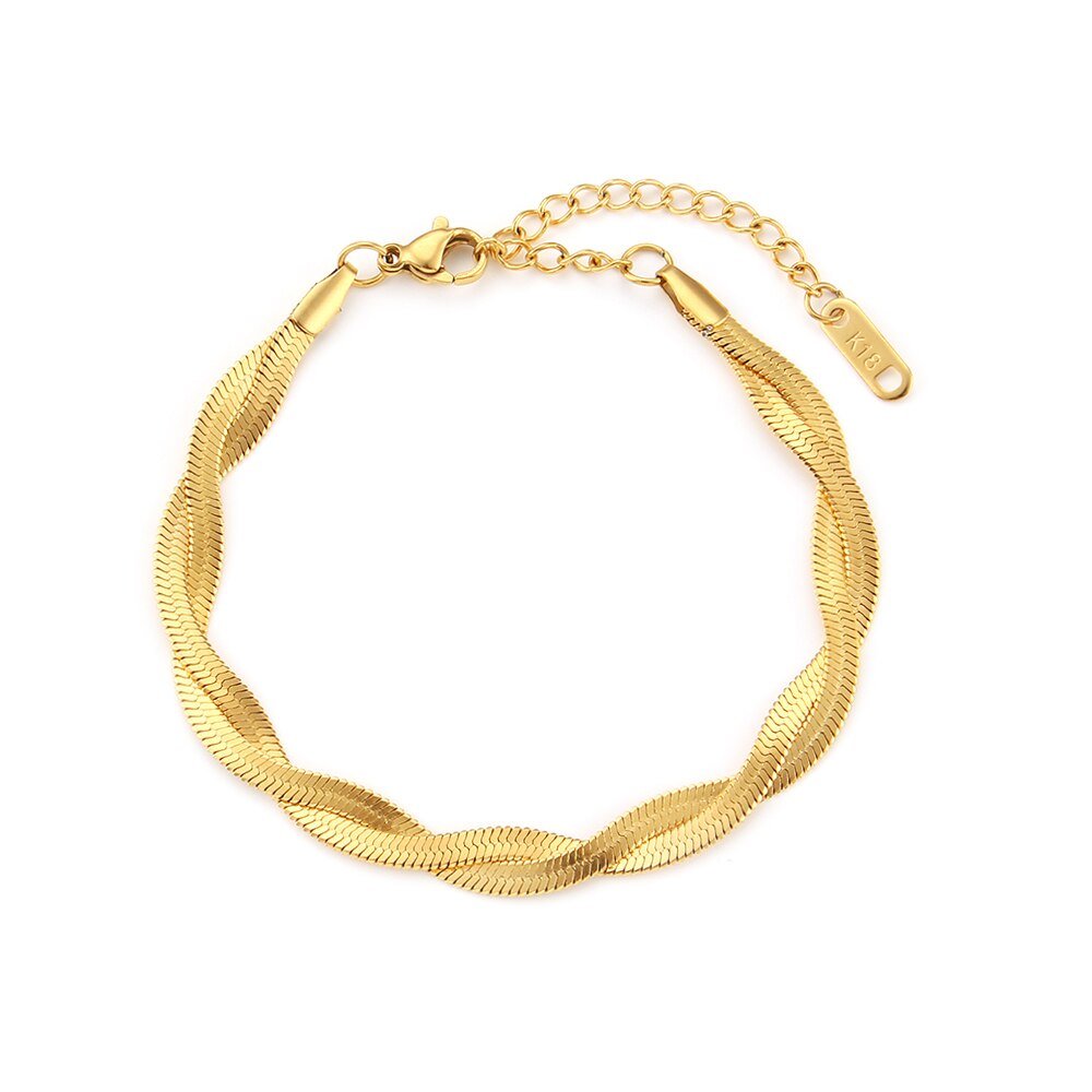 Gold Snake Chain Bracelet.
