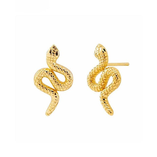 Gold Snake Slither Earrings.