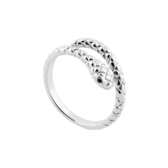 Silver Snake Wrap Ring.