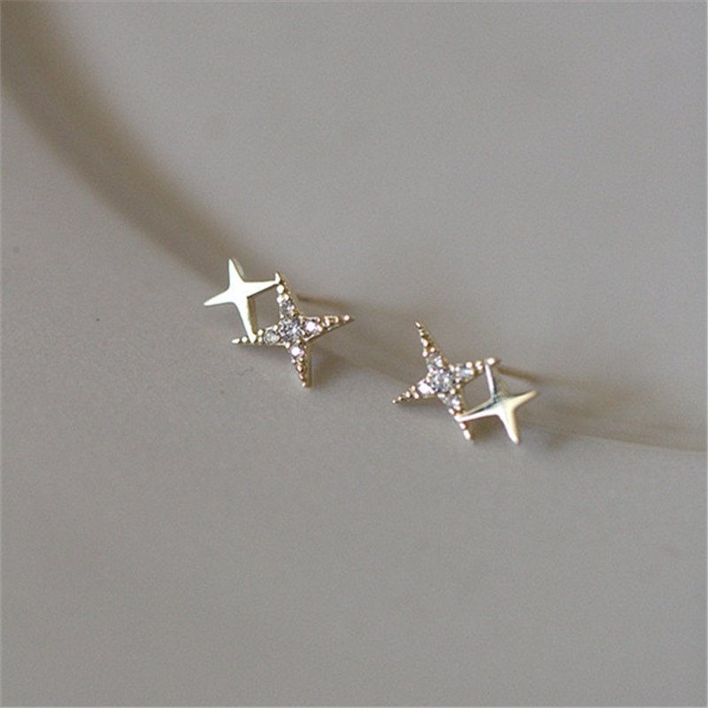 Closeup of the Sparkle Star Stud Earrings.