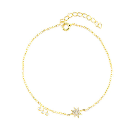 Star CZ Gold Bracelet.