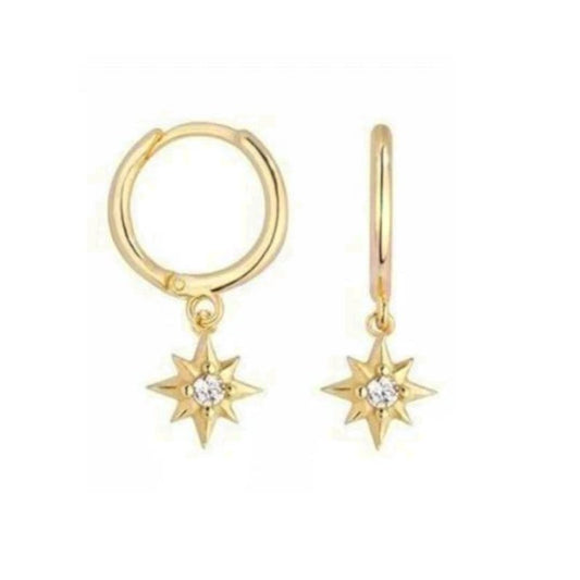 Star CZ Huggies in gold.