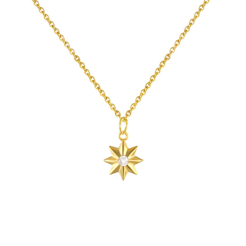 Star CZ Necklace in gold.