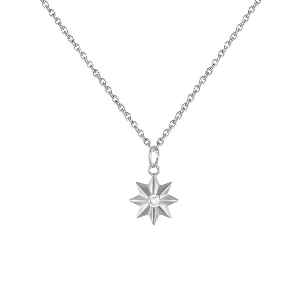 Star CZ Necklace in silver.