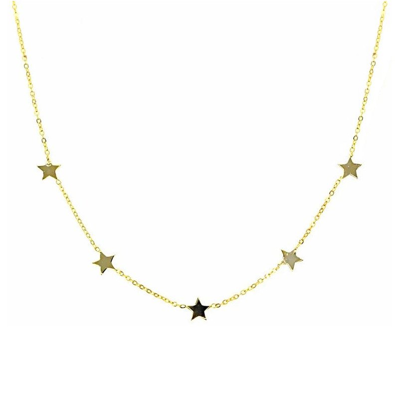 Gold Star Sequins Necklace.