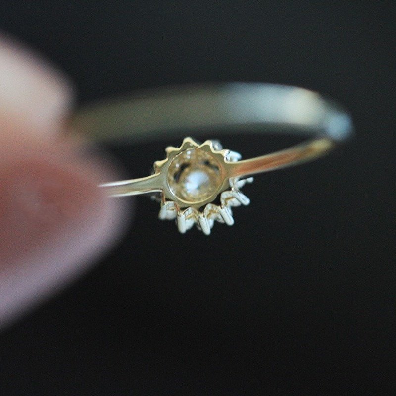 Back view of the Sunflower CZ Ring.