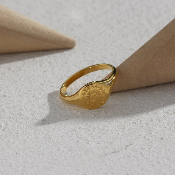 Gold Sunshine Signet Ring – Pineal Vision Jewelry