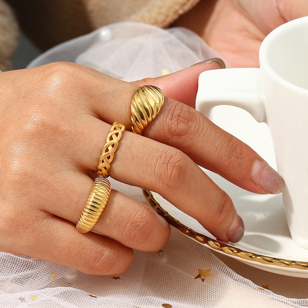 Chunky gold deals dome ring