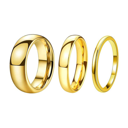 Gold Thick Classic Ring Band in three sizes.