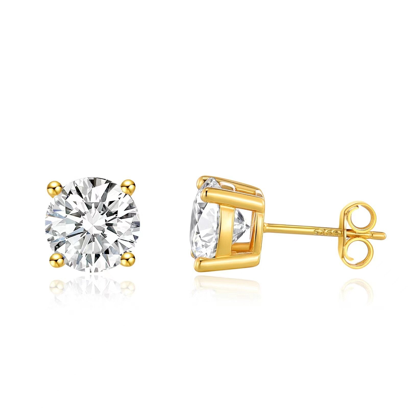 Tiny CZ Studs in gold.