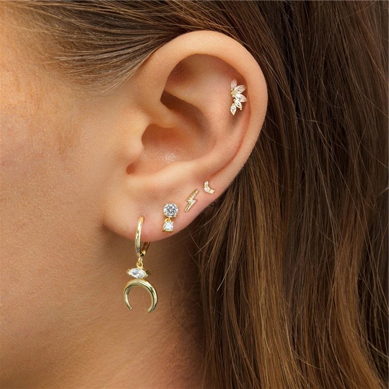 Tiny Moon Cartilage Stud – Pineal Vision Jewelry