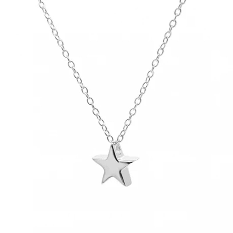 Tiny Star Necklace in silver.