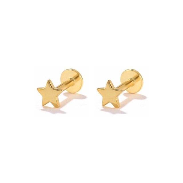 Tiny Gold Star Studs.