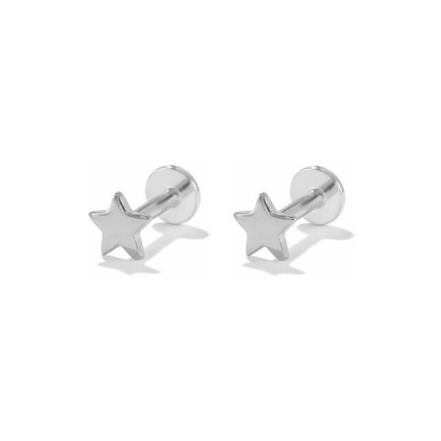 Tiny Silver Star Studs.