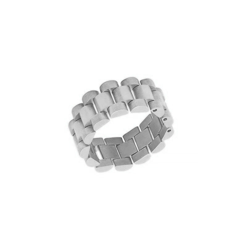 Silver Watch Link Ring Band.