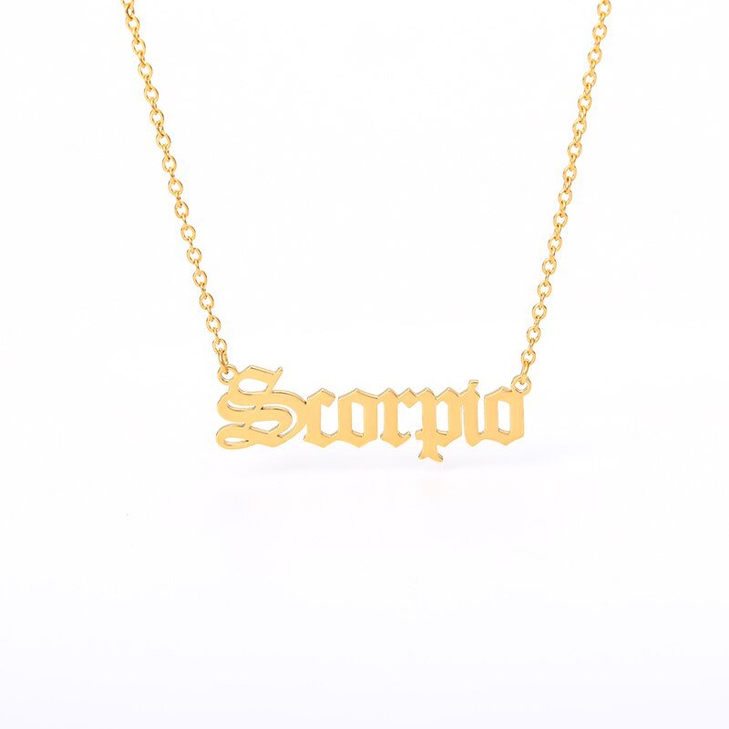 Scorpio on sale nameplate necklace