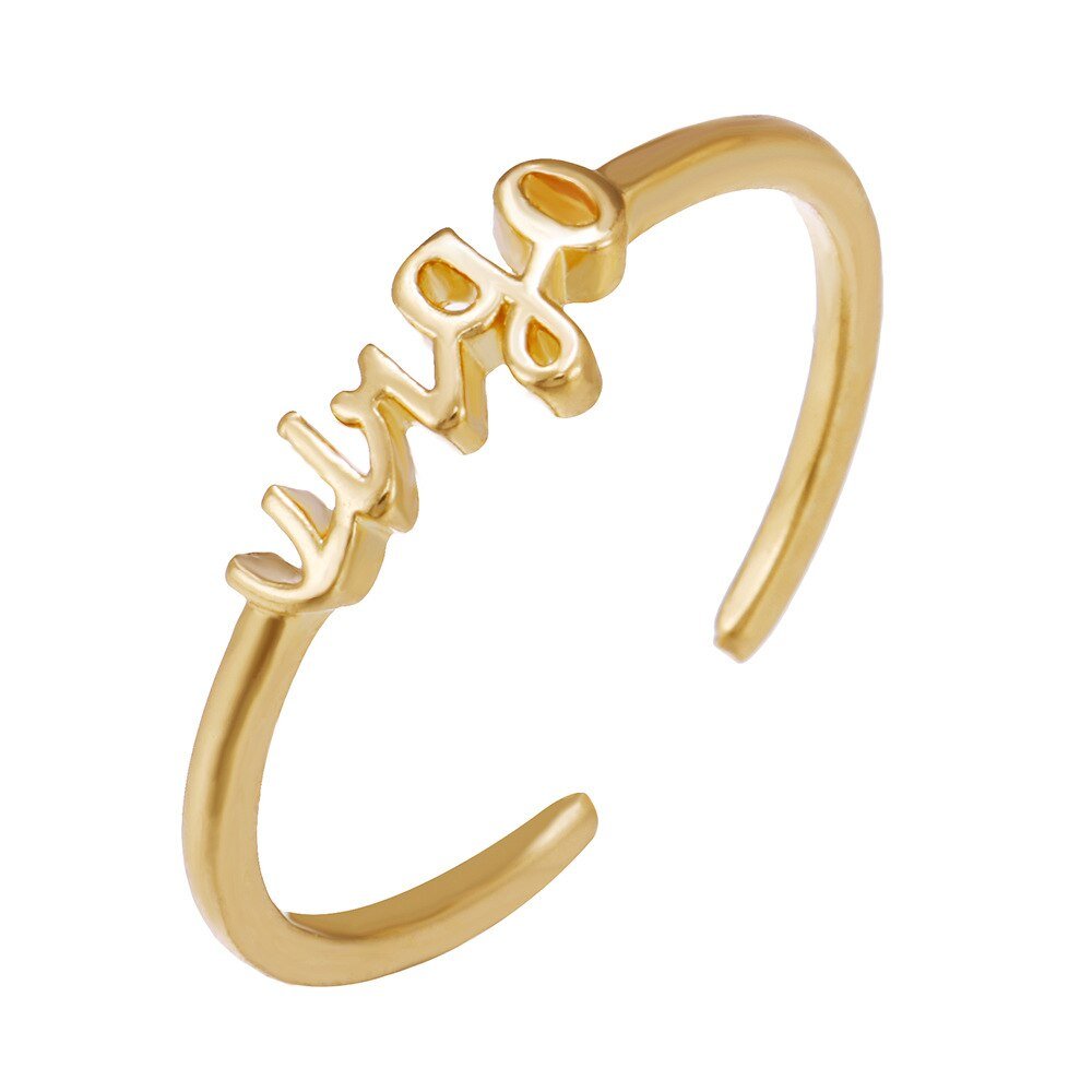 Virgo Zodiac Name Ring in Gold.